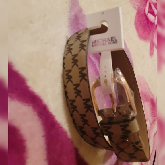 Michael Kors Signature Logo Print Belt Size M - Picture 3 of 6